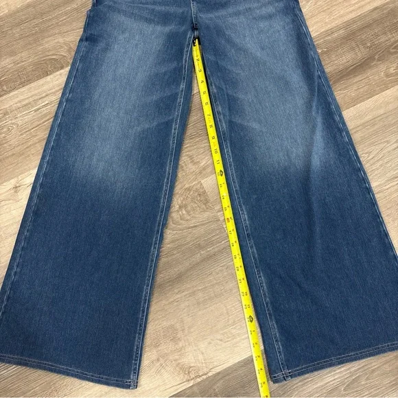 Halara High-Waisted Wide Leg Flex Denim Jeans Medium Wash Blue Size S Regular - Picture 9 of 11